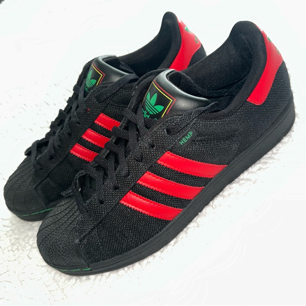 Mens ADIDAS HEMP SUPERSTAR red green yellow black 10.5 - Picture 11 of 11